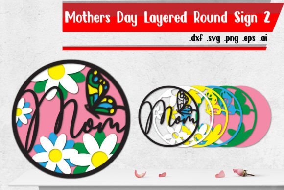 Review: Mom Mothers Day Layered Round Sign for Embroidery