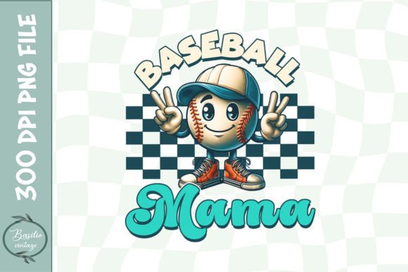 The Baseball Mama PNG Retro Baseball Mom PNG